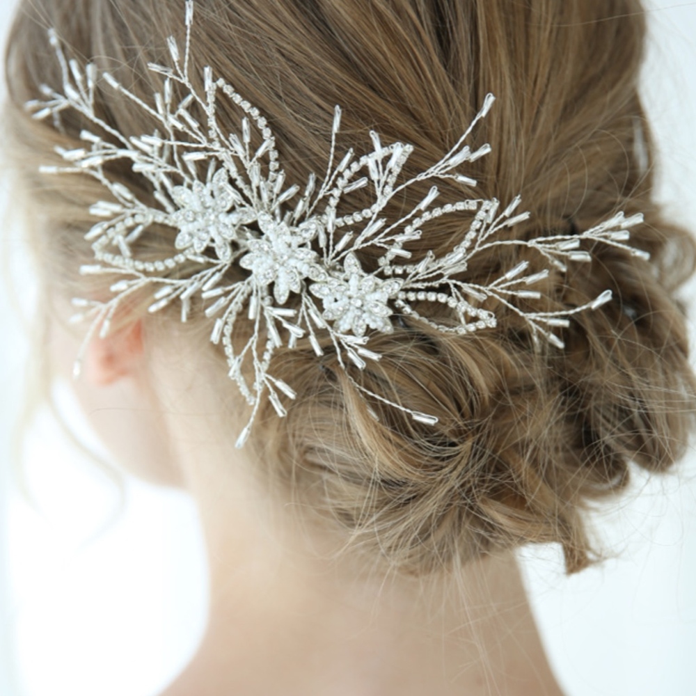 NEW Bride Headpiece Flower Crystal Bridal wedding